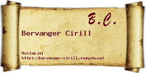 Bervanger Cirill névjegykártya
